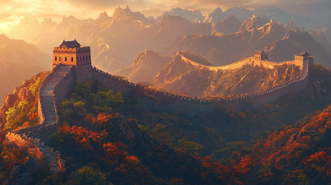 秋意浓浓的长城