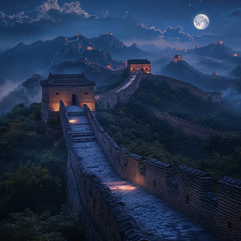 月夜长城