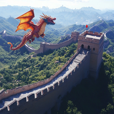 飞龙在天长城图