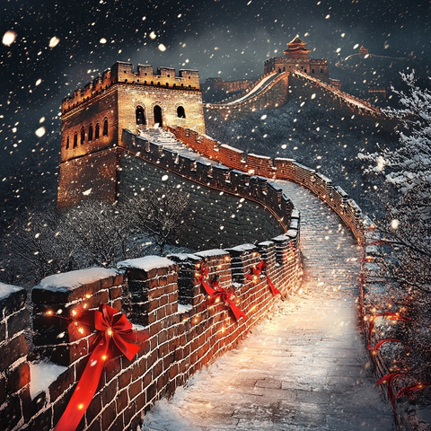 夜雪长城