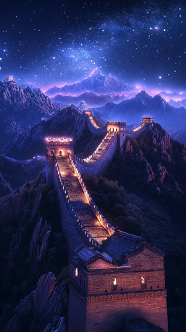 星空下的长城