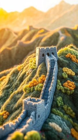 羊毛毡长城艺术作品