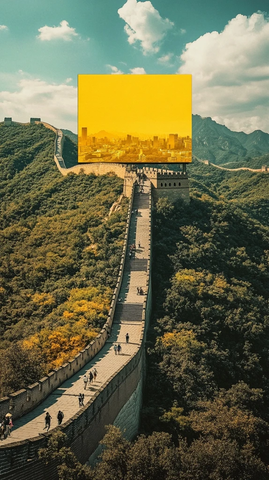 长城之上的城市幻影