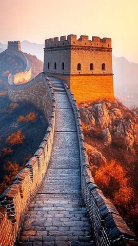 夕照长城