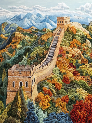 多彩秋景长城