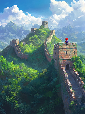 长城上的小探险家