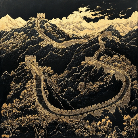 长城金墨画