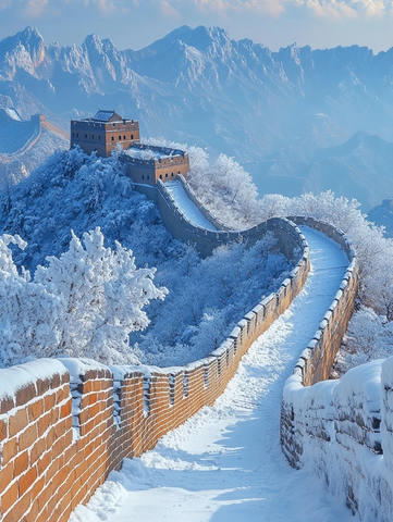雪覆长城美景