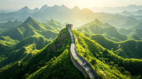 绿意盎然的长城