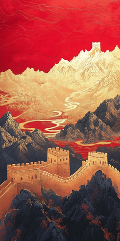 红金长城画卷
