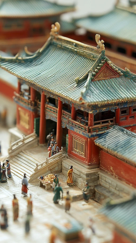 古建模型的微观景象