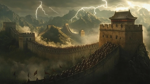 战云笼罩长城图