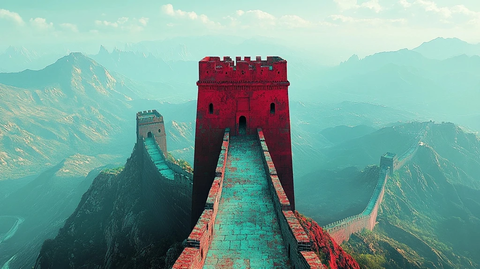 红墙绿道长城景