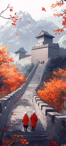 秋意中的长城漫步