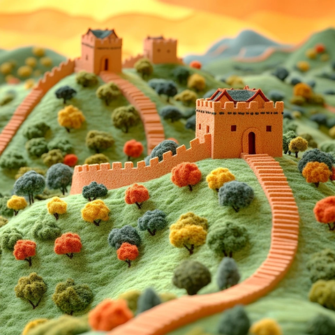 长城毛毡3D渲染图