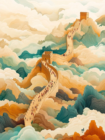 长城与群山环绕