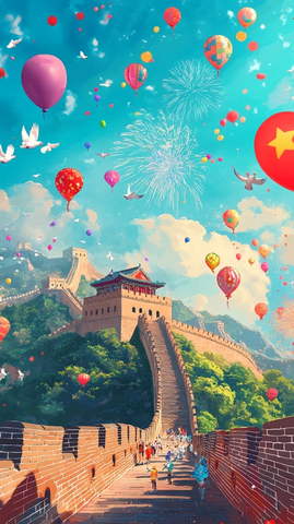 长城与和平气球