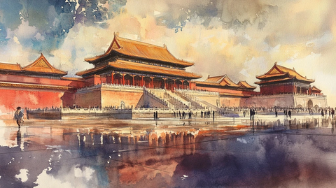 故宫现代水墨画风格