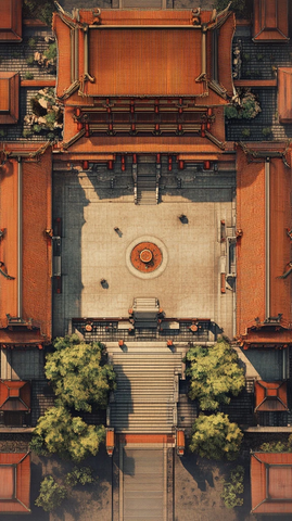 中式古建筑俯瞰图