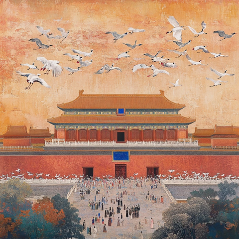 清代官员朝会全景图