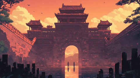 古城门的黄昏之景