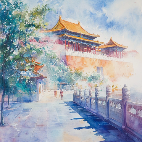 水彩绽放的童话世界