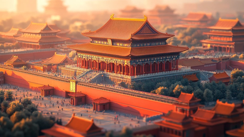 天安门建筑细节垂直视图