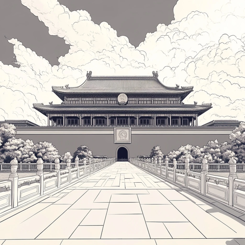 天安门建筑正面图