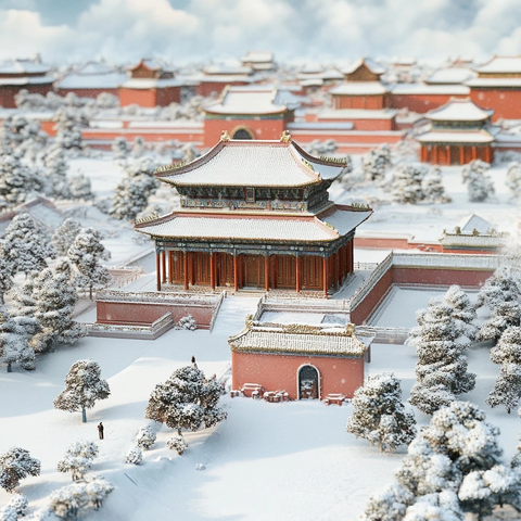 故宫雪景微缩景观