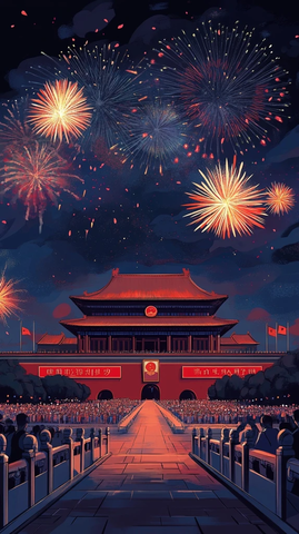 国庆75周年天安门烟花