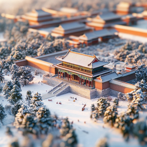 雪季紫禁城微缩景观