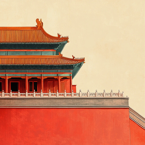 故宫红墙与金色屋檐