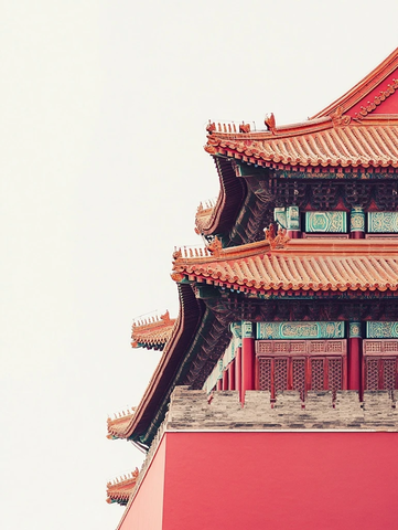 故宫红墙白背景