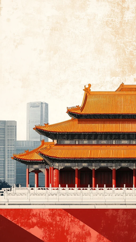 故宫建筑与北京高楼