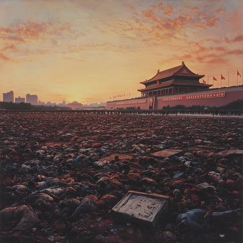 黄昏下的天安门