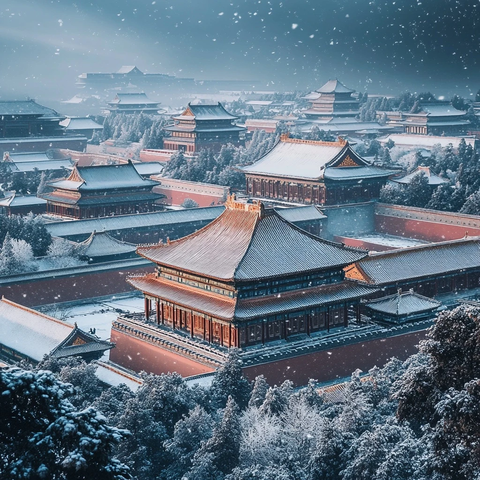 雪中紫禁城