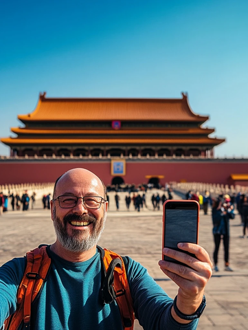 游客在故宫自拍