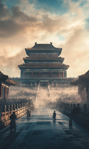 古代宫殿与士兵准备战斗