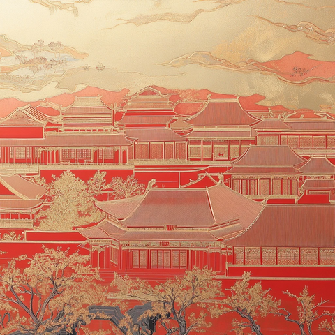 故宫建筑群与黄蜡梅装饰