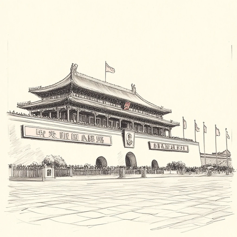 天安门广场春景