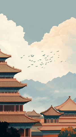 传统建筑与山水画