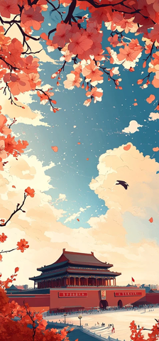 天安门广场花朵天空