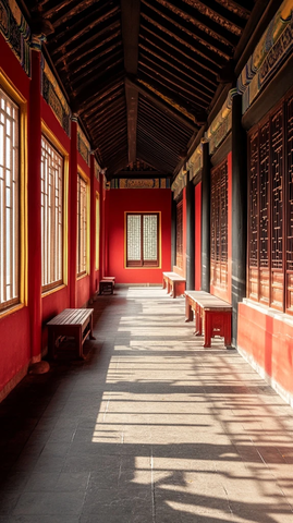 红墙黄瓦走廊