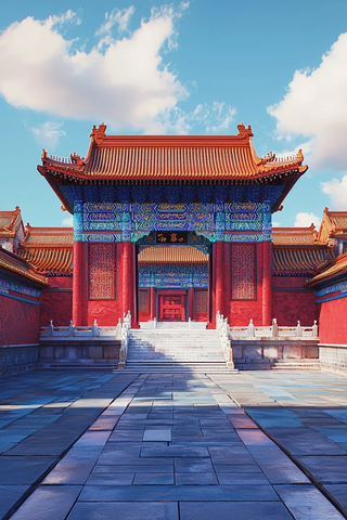 红蓝对称主色调