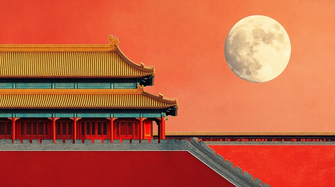 故宫角楼与月亮