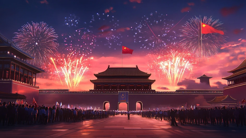 国庆节故宫烟花