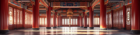 古代中国皇宫大殿内部建筑