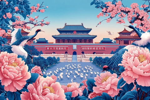 天安门广场丝绸围巾设计