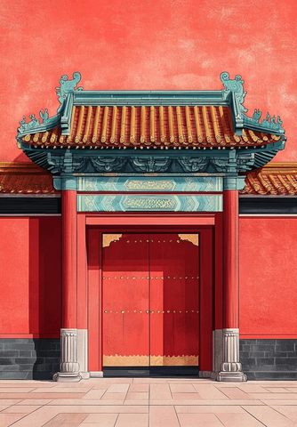 红墙红檐紫禁城
