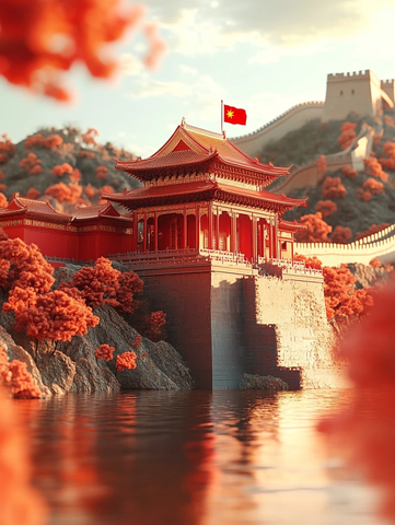 五星红旗飘扬在紫禁城